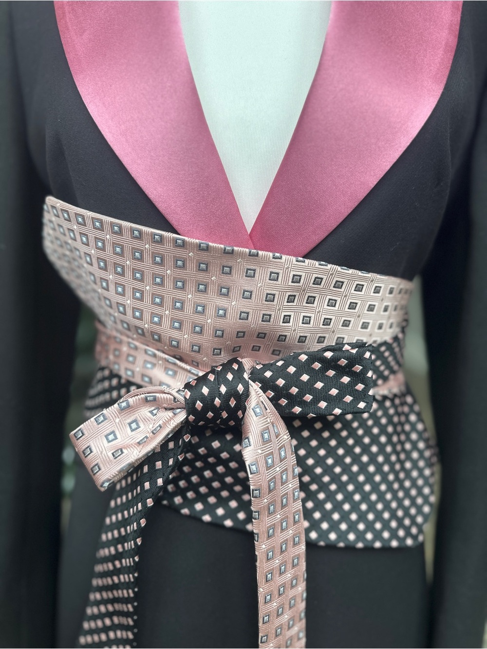 Upcycled Silk Necktie Obi Belt | Handmade Men’s Tie Corset Belt | OOAK | OS